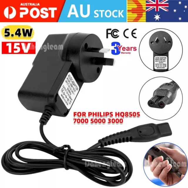 1-5x 15V Shaver Charger Charging Power Adapter Cord for Philips HQ8505 5000 7000