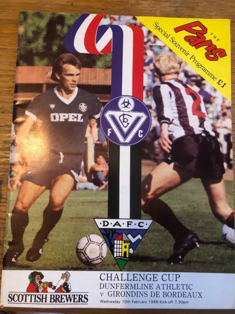 Dunfermline Athletic v Bordeaux 1987/88 Friendly