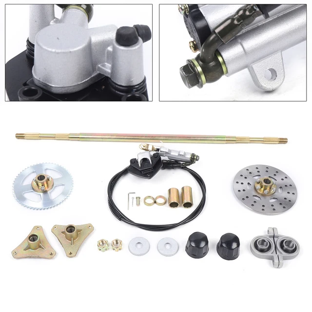 COMPLETE REAR AXLE Kit with Brake Assembly For Go Kart 50cc Quad ATV