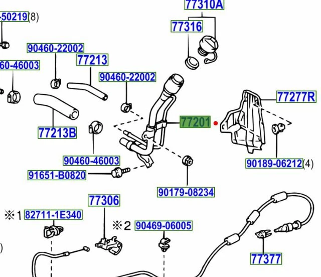 GENUINE TOYOTA FUEL Filler Neck Pipe Land Cruiser 7720160870 £145.99