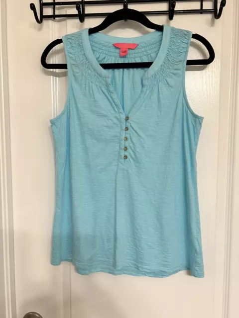 Lilly Pulitzer Essie Tank Aqua Blue Size Small EUC!