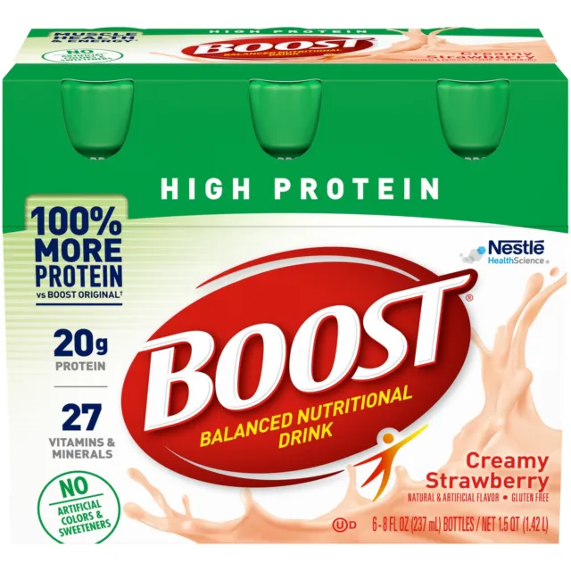 BOOST High Protein Nutritional Drink, Creamy Strawberry (6 Pack)