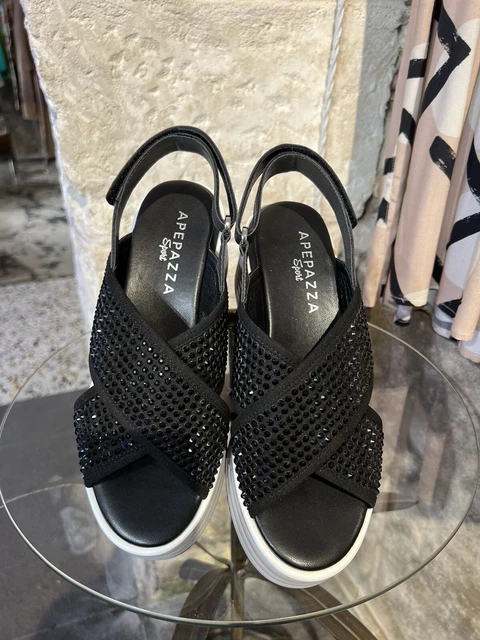 APEPAZZA SPORT Zeppe In Pelle E Strass Neri Numero 37 EUR 140 00 PicClick IT