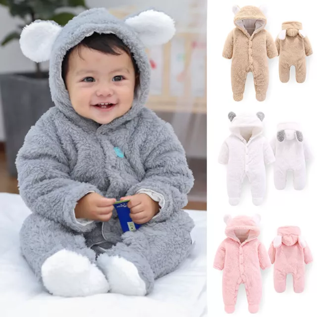 Orso con Cappuccio Tutina Tuta Body Vestiti Set Neonati Bambino Bambina Bambino