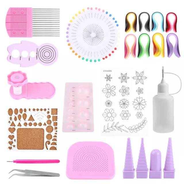 Starter Quilling Paper Kits Quilling Board Paper Slotted Pen Curling etc UK