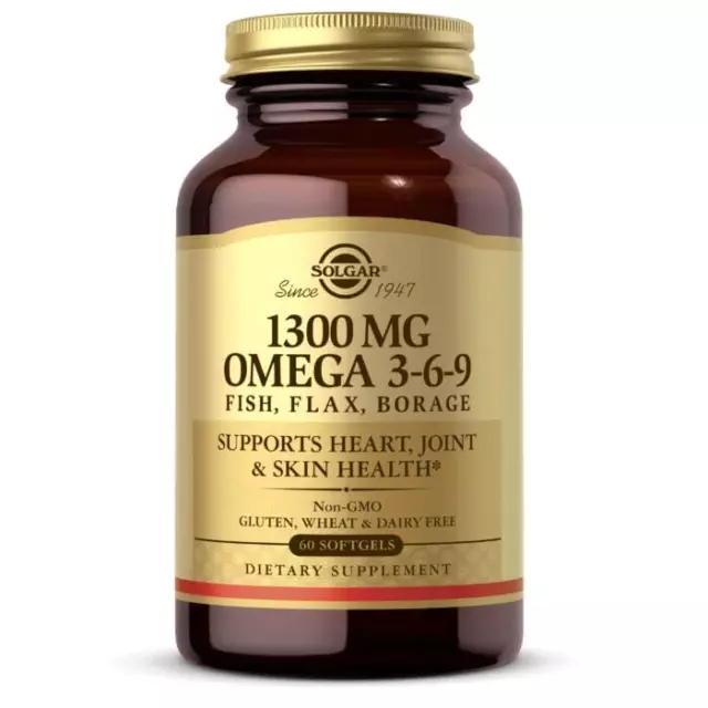 Solgar, 1300 mg Omega 3-6-9, 60 Weichkapseln - Blitzversand