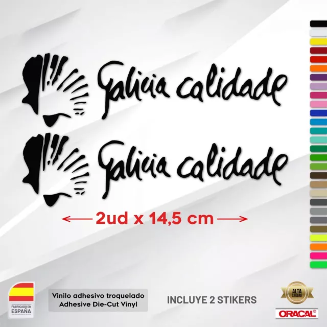 2 X Pegatinas Sticker Vinilo Vinyl Galicia Calidade Pegatina Aufkleber Concha