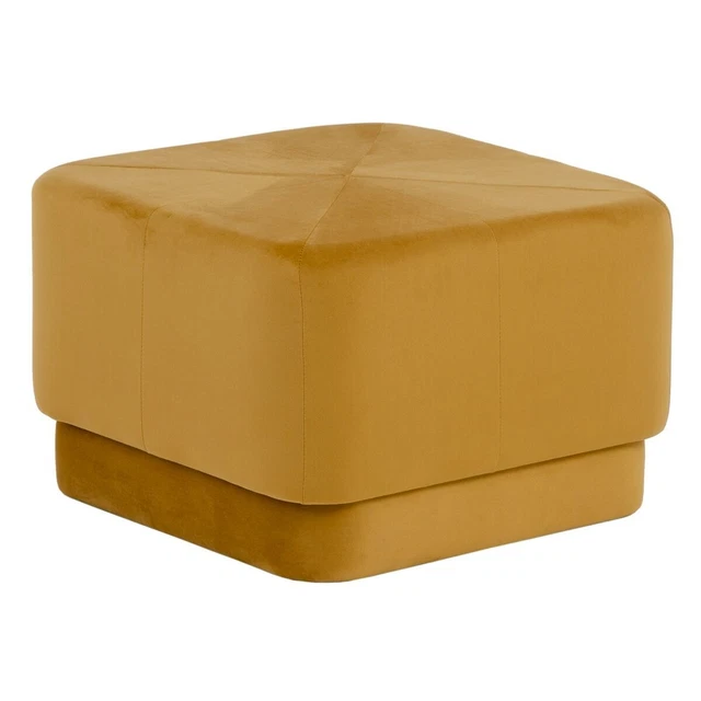 Puff Tessuti Sintetici Legno Ocra 60x60x40 cm