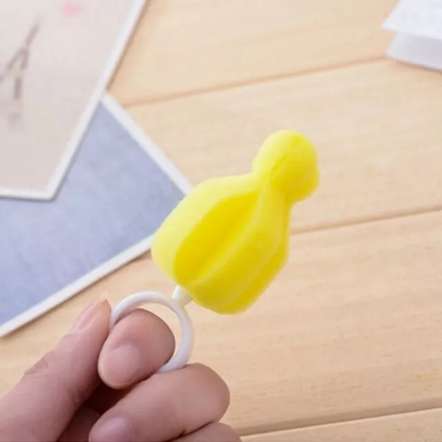 10pcs Rotating Sponge Baby Nipple Brush Teat Cleaning Brush Pacifier Cl.MJ