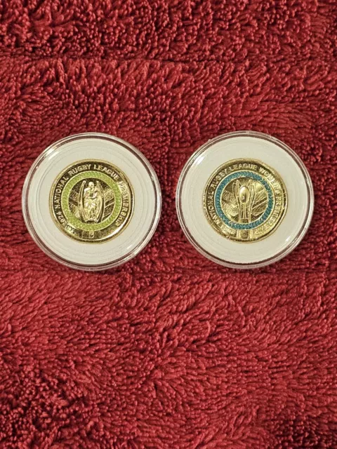 2024 NRL and NRLW $2 Collectable coloured coins (For 2)