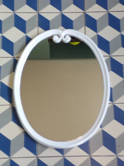 Miroir Ancien Rectangle Restauration, Patine Et Feuille d'Or