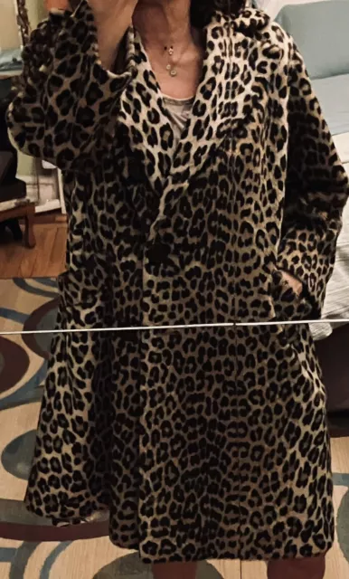 Vintage(68-78) Sidney Blumethal & Co Inc. Faux Leopard Mid-Length Coat M-L