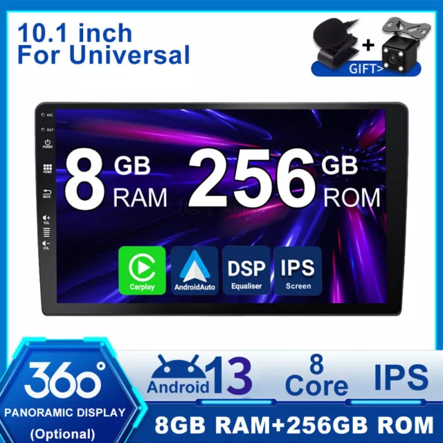 8+256GB 10.1" Android 13 Double 2 DIN Car Stereo GPS NAVI Head Unit Carplay DAB+