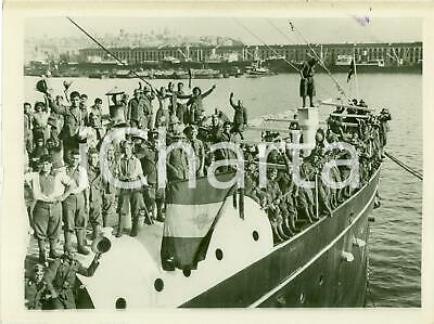 1935 GENOVA Noi tiriamo diritto Volontari AOI imbarcati su piroscafo MERANO Foto