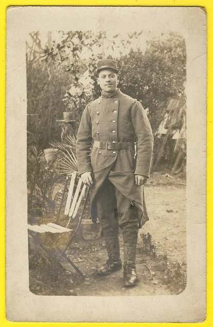cpa Carte Photo MILITAIRE SOLDAT POILU en Uniforme du 7e Régiment
