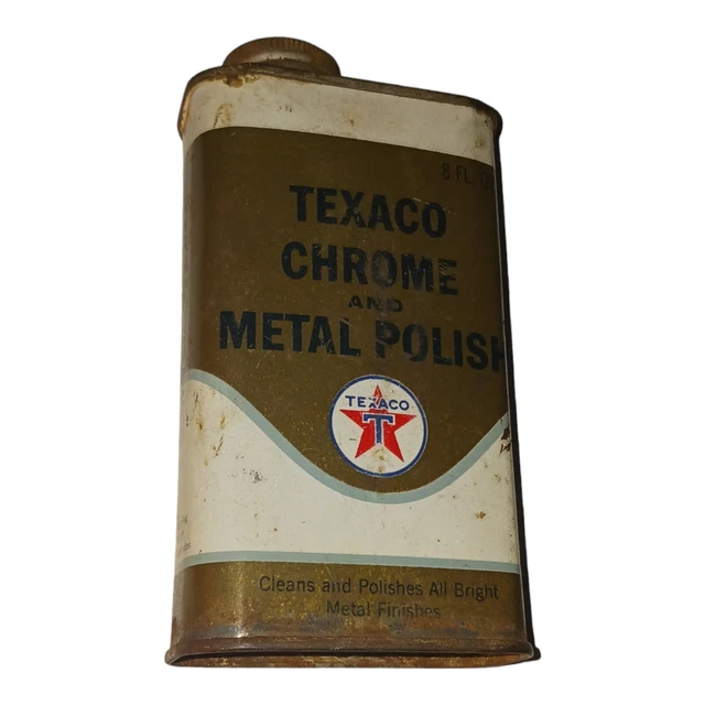 1960's Texaco Chrome and Metal Polish 8 FL oz Can Partial Contents