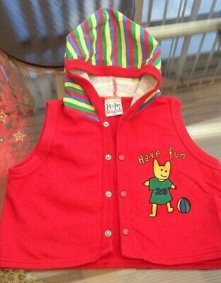 3 - 6 months Baby Hoodie Gilet Body-Warmer Red H&M Sleeveless Jacket Cotton