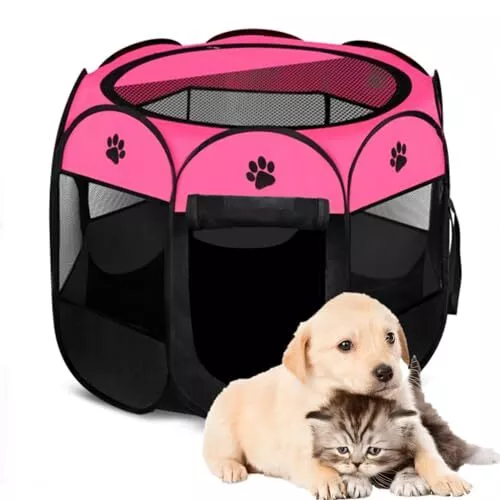 Portable Pet Playpen Foldable Dog Playpens Indoor/Outdoor Pet Exercise Kennel...
