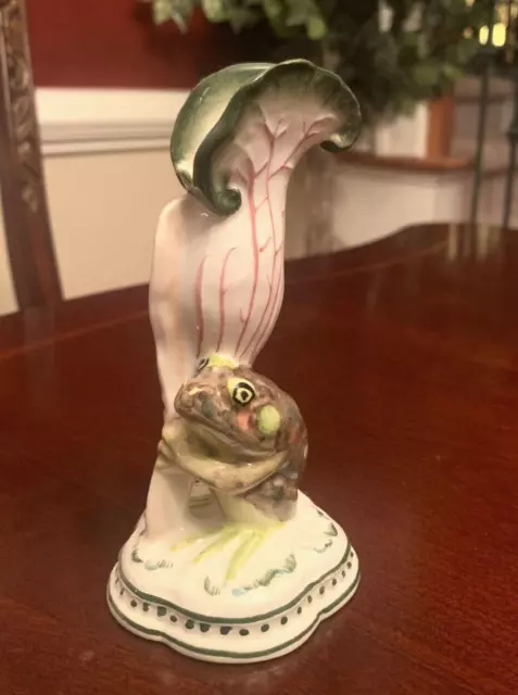 Rare Vintage MMA BMA Frog Bud Vase Flower Majolica Made In Italy