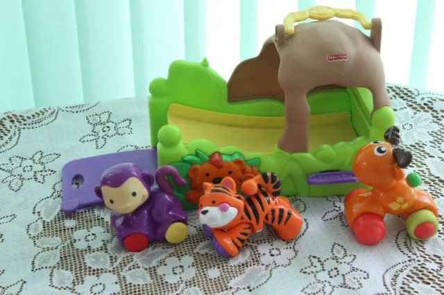 Konvolut Fisher Price Amazing Animals kleiner Tiger auf Rädern mit anderen Tragetasche