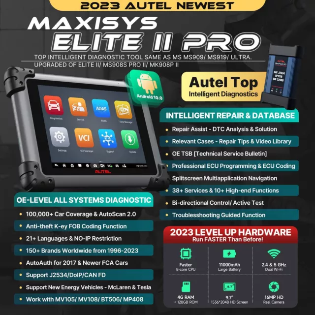 Autel MaxiSys Elite II Pro ULTRA Diagnostic Scanner J2534 Programming Key Coding 2