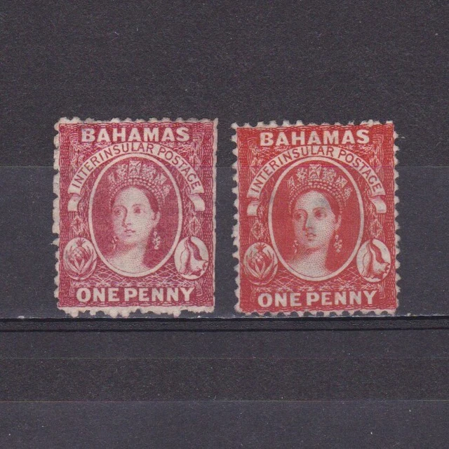 BAHAMAS 1863, Wmk Crown CC, Perf 12.5, CV £115, shades, NG/Used