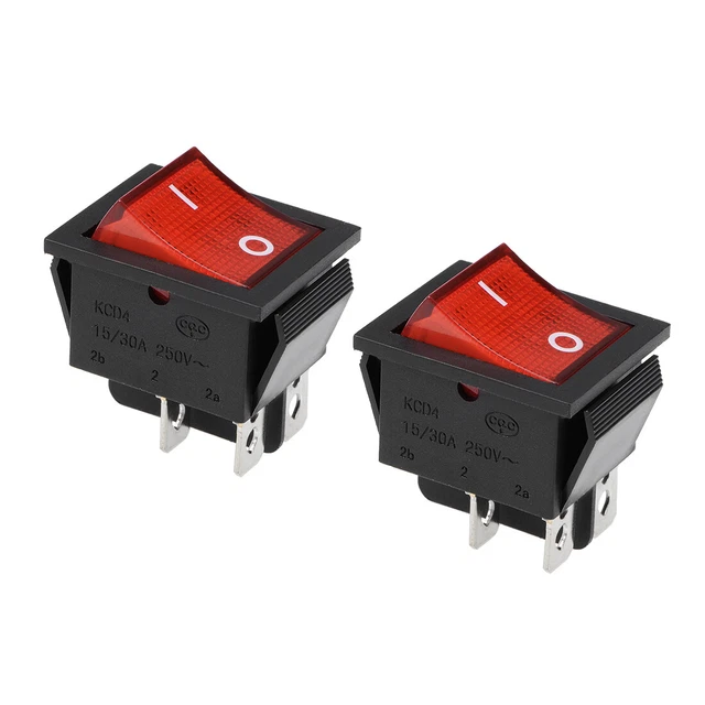 Interruttore bilanciere NEON alloggiamento rosso interruttore 250V 15A/30A 2pz