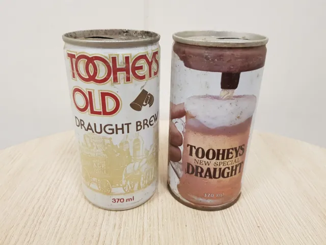 2x Vintage Tooheys 370ml Beer Cans Empty