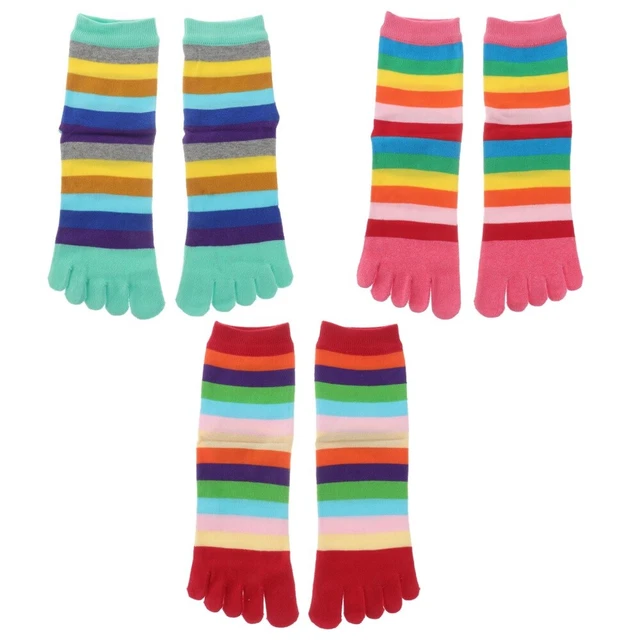 3 Pairs Cotton Toe Socks Chaussettes À Bout Tube Chaussettes En Coton À Cinq Ort