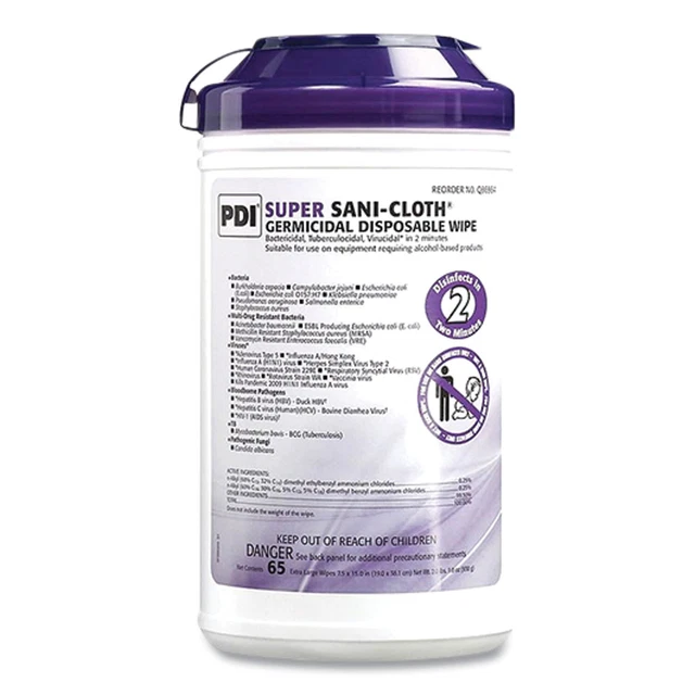 Sani Professional PDI Super-Sani Cloths 11 x 7.5 Unscented 75/Pack P86984