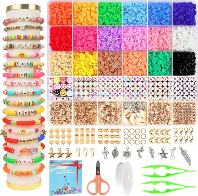 Fournine 5300 pcs Clay Beads Bracelet Making Kit, Friendship Kits...