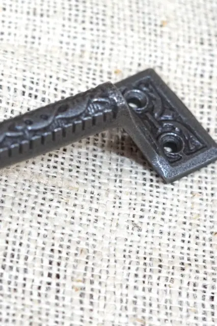 2 Cast Iron Handles Gate Pull Shed Door Handle Drawer Pulls 6 1/4" Vintage Style 8