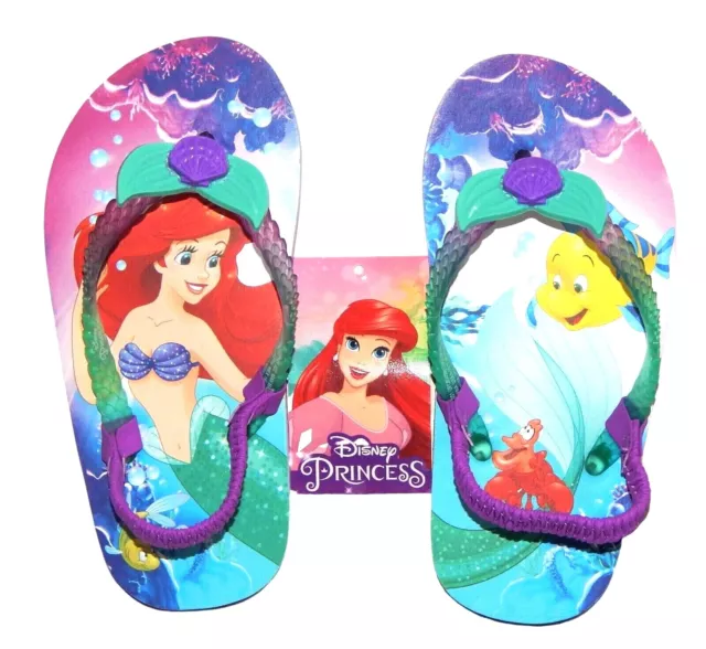 Ariel Sirenetta Infradito W/Opzionale Sole Bambini Sandali da Spiaggia Nwt