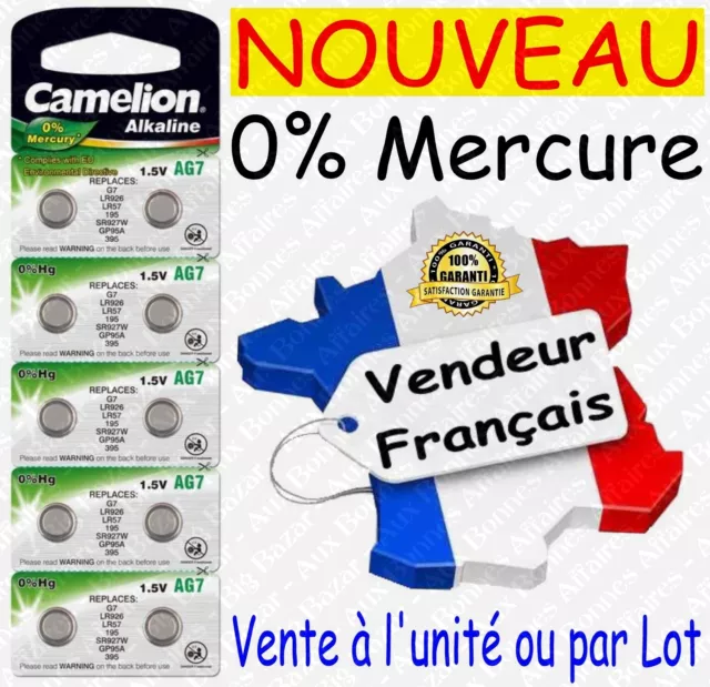 Piles bouton AG7 LR57 LR926 395 LR41 LR44 LR43 LR54 LR66 1,5V Livraison Gratuite