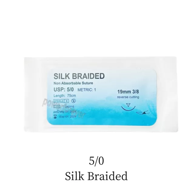 5/0 Dental Surgical Suture Silk Braided Non Absorbable Suture Needled Train Test