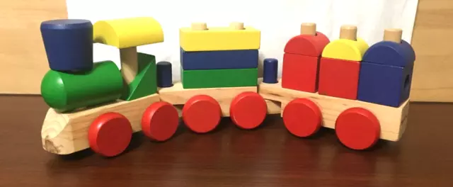 Melissa & Doug Stacking Train Classic Wooden Toddler Toy
