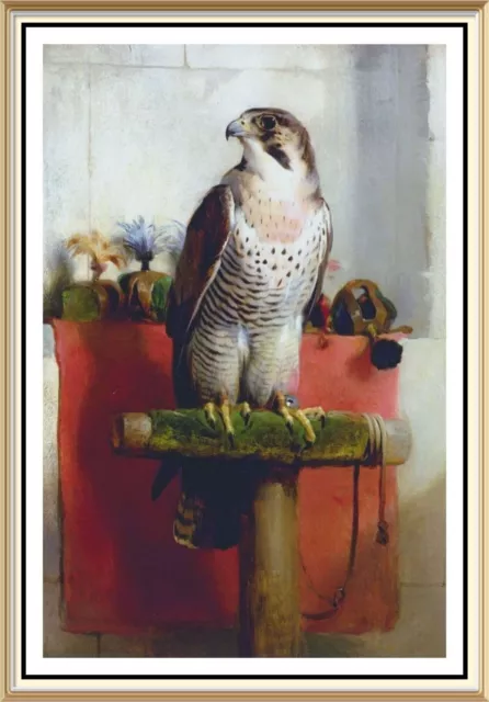 Edwin Landseer Wildlife Art Print Bird of Prey Peregrine FALCON Falconry Nature