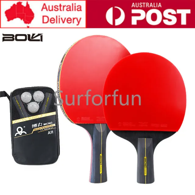 BOLI A11 Professional 6 Star Table Tennis Racket Ping Pong Paddle Bat Set