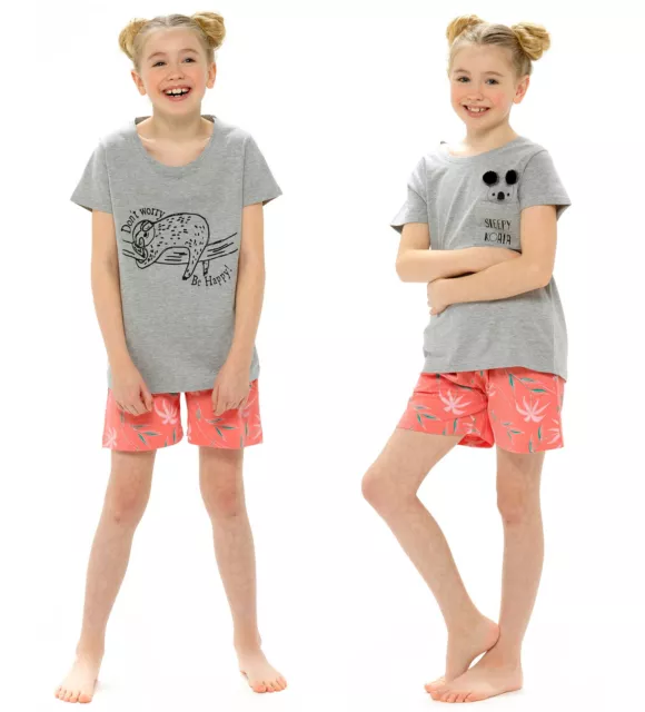 Filles Design Nouveauté Short / Pyjama Court Ensemble ~ Paresseux Ou Koala ~7-13