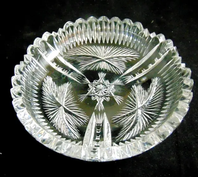 19th Century Libbey ABP Cut Glass 6" Bowl Signed Unknown Pattern