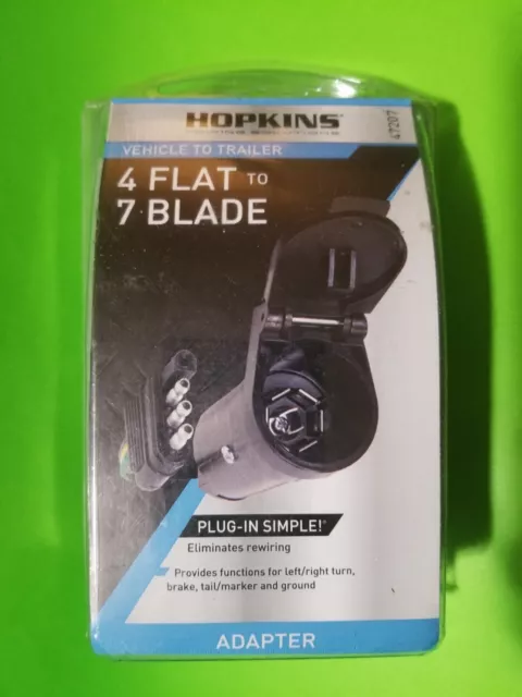 NEW - Hopkins 4 Flat to 7 Blade Plug-In Adapter 47207 - Free ShipN!