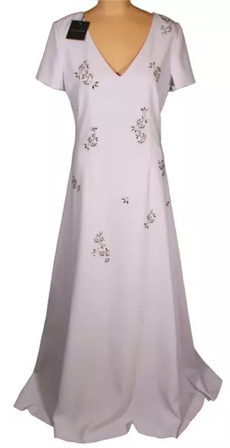 NWT ST. JOHN Knits Lavender Classic Cady A-Line Dress Gown sz 12 $1895