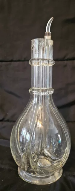 Vintage French Clear Glass 4 Chamber Liqueur Decanter