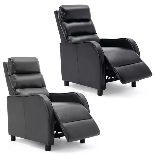 Selby Gaming Pushback Bonded Leather Recliner Chair Sofa Armchair