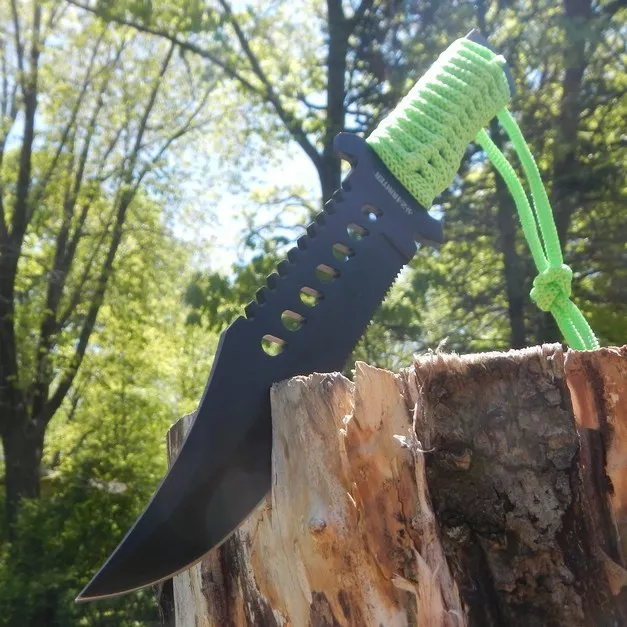 12" Zombie Killer Full Tang Fixed Blade Survival Knife w/ Sheath Army Bowie