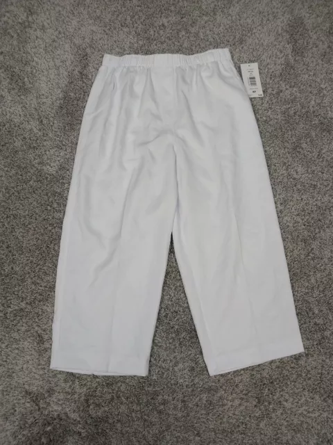 NWT Alia Womens Pants Petites White Elastic Waist Size 8 Petite capris, New