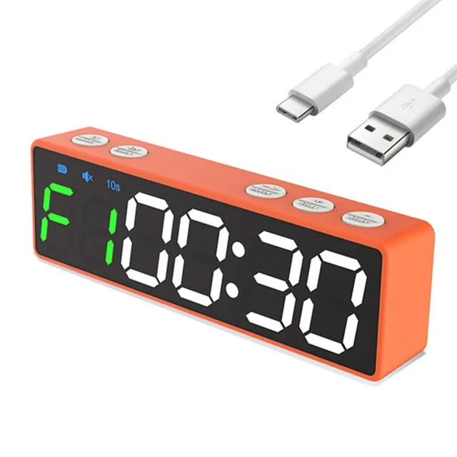🔥 Cronómetro de metal con reloj, alcanza 1/100 segundos, alarma y