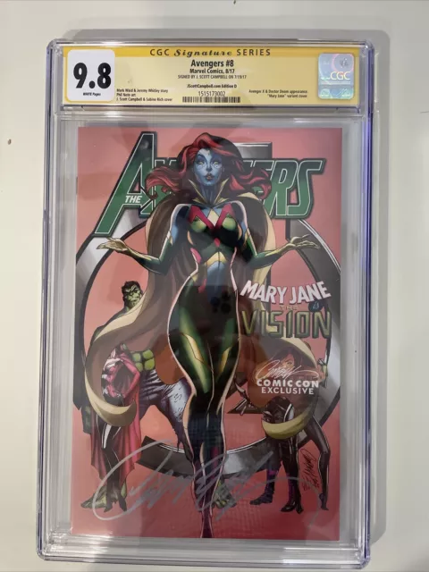 Avengers #8 💥 CGC 9.8 SS J Scott Campbell Convention Exclusive Cover 'D' Signed