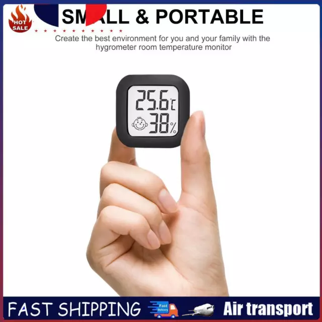 Electronic Thermometer Hygrometer LCD Digital Temperature Humidity Meter (Black)