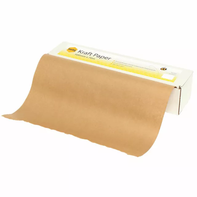 Marbig 70m x 50cm 65GSM Kraft Paper Dispenser Box Wrapping/Packing w/ Roll